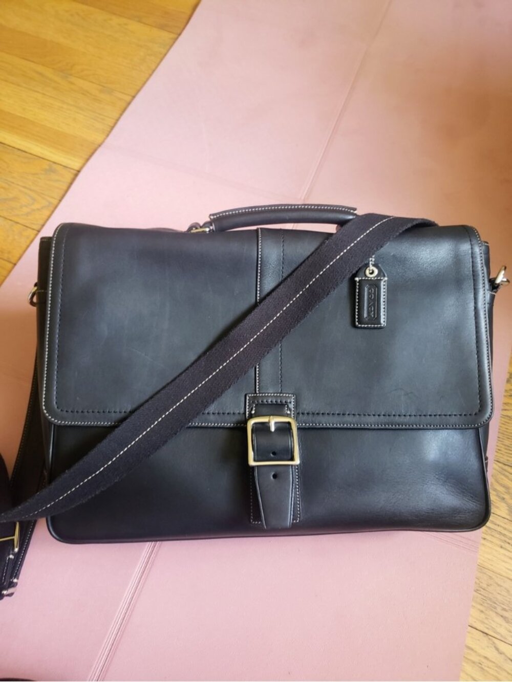 Coach Harrison 70100 Large Mahogany Leather Briefcase Y2K Messenger Bag Unisex